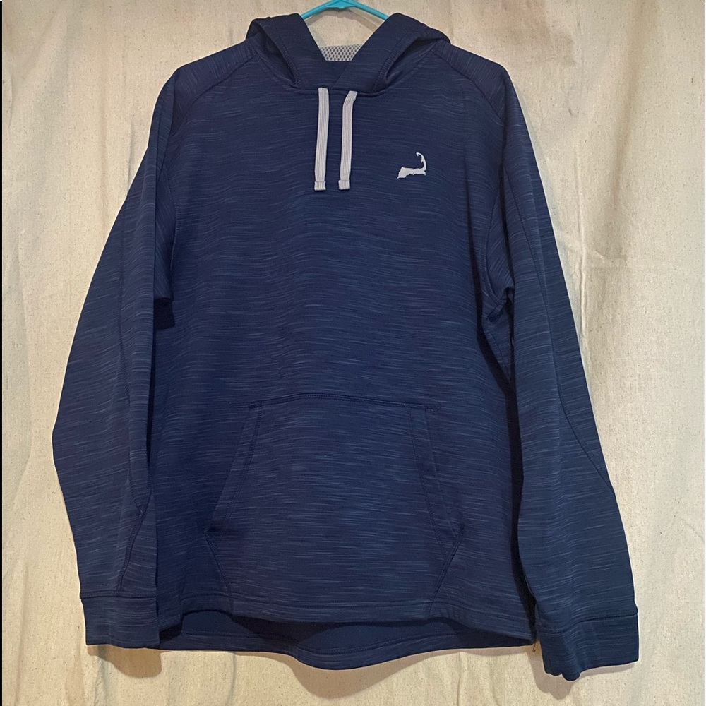 Men’s/Unisex navy blue Cape Cod hoodie large, grey mesh in hood, great condition